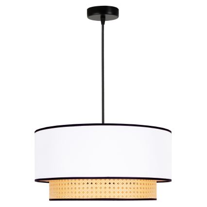 Duolla - Csillár zsinóron BOHO 1xE27/15W/230V átm. 45 cm fehér/rattan