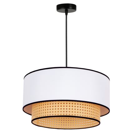 Duolla - Csillár zsinóron BOHO 1xE27/15W/230V átm. 45 cm fehér/rattan