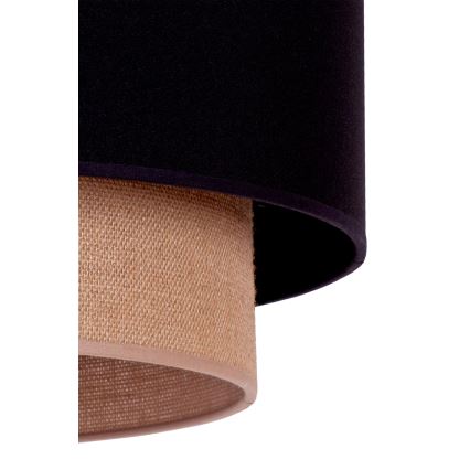 Duolla - Csillár zsinóron BOHO 1xE27/15W/230V átm. 45 cm fekete/barna