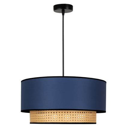 Duolla - Csillár zsinóron BOHO 1xE27/15W/230V átm. 45 cm kék/rattan