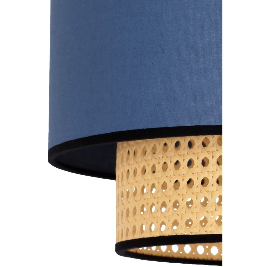 Duolla - Csillár zsinóron BOHO 1xE27/15W/230V átm. 45 cm kék/rattan