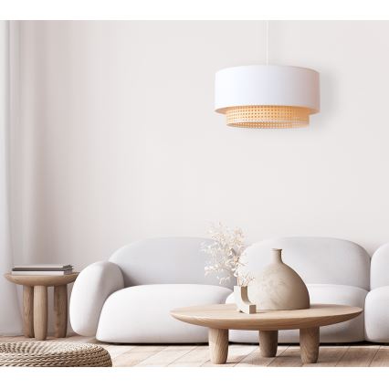 Duolla - Csillár zsinóron BOHO 1xE27/15W/230V átm. 45 cm krémes/rattan