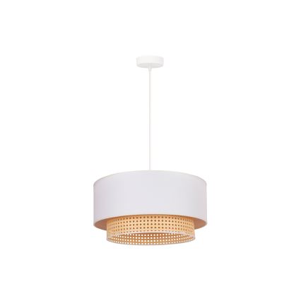 Duolla - Csillár zsinóron BOHO 1xE27/15W/230V átm. 45 cm krémes/rattan