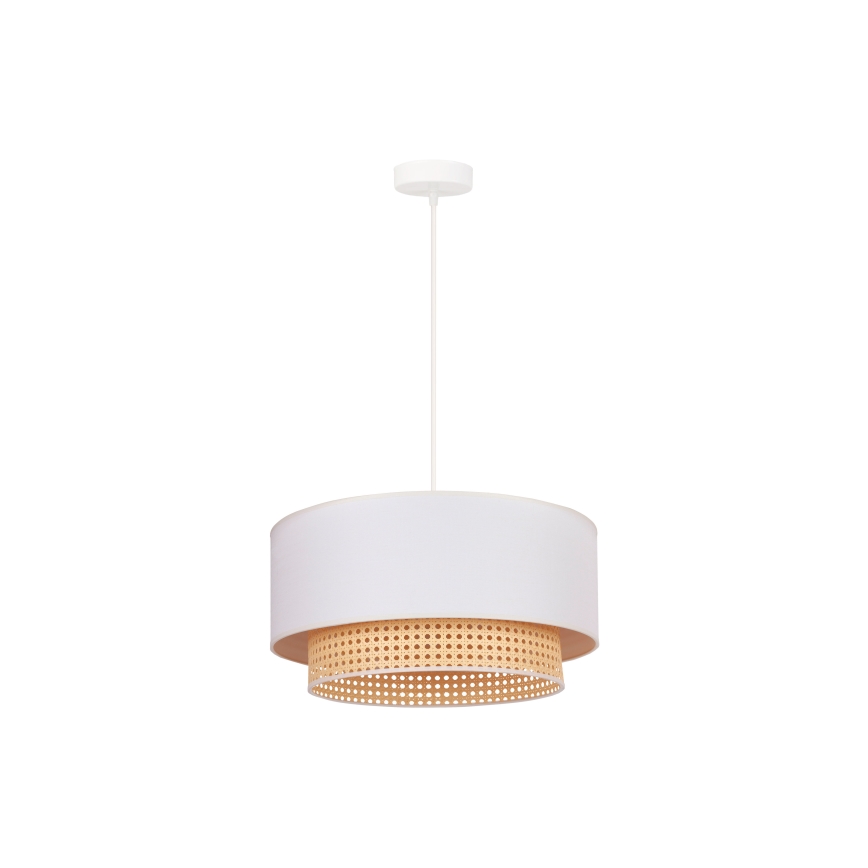 Duolla - Csillár zsinóron BOHO 1xE27/15W/230V átm. 45 cm krémes/rattan