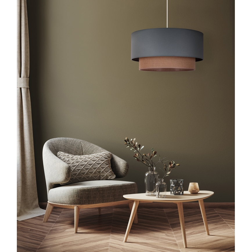 Duolla - Csillár zsinóron BOHO 1xE27/15W/230V átm. 45 cm zöld/barna