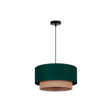 Duolla - Csillár zsinóron BOHO 1xE27/15W/230V átm. 45 cm zöld/barna