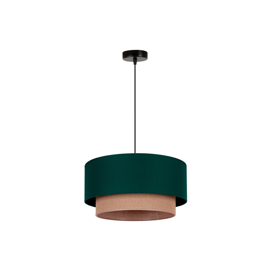 Duolla - Csillár zsinóron BOHO 1xE27/15W/230V átm. 45 cm zöld/barna