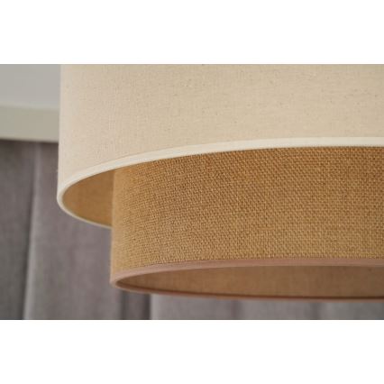 Duolla - Csillár zsinóron BOHO 1xE27/15W/230V átm. 60 cm bézs/barna