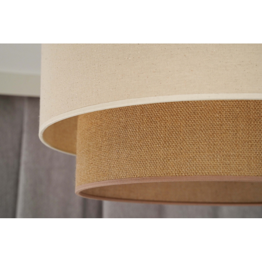 Duolla - Csillár zsinóron BOHO 1xE27/15W/230V átm. 60 cm bézs/barna
