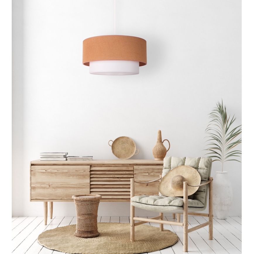 Duolla - Csillár zsinóron BOHO 1xE27/40W/230V átm. 45 cm bézs/fehér