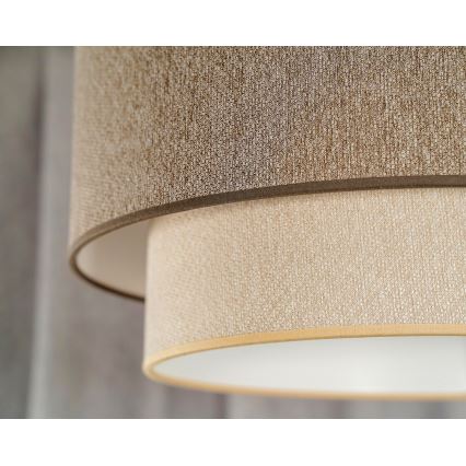 Duolla - Csillár zsinóron BOHO ECO RECYCLING 1xE27/15W/230V átm. 45 cm barna/krémes