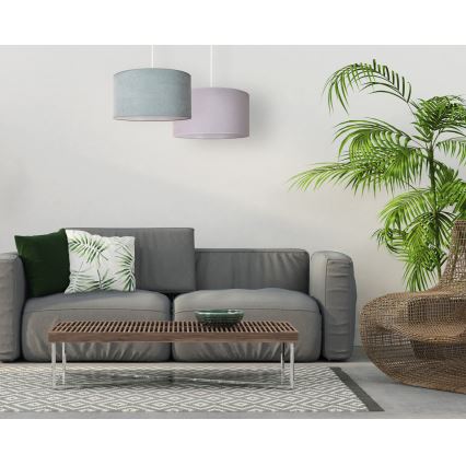 Duolla - Csillár zsinóron BRISTOL 1xE27/15W/230V átm. 45 cm zöld/fehér