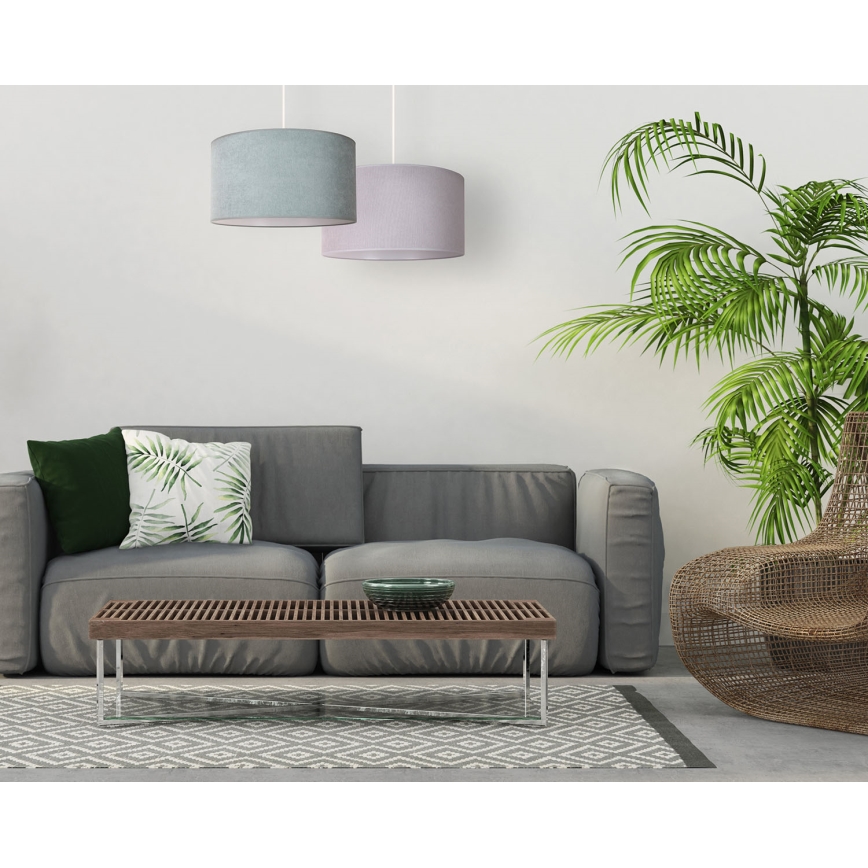 Duolla - Csillár zsinóron BRISTOL 1xE27/15W/230V átm. 45 cm zöld/fehér