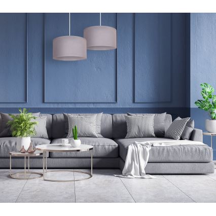 Duolla - Csillár zsinóron BRISTOL 1xE27/40W/230V átm. 45 cm szürke