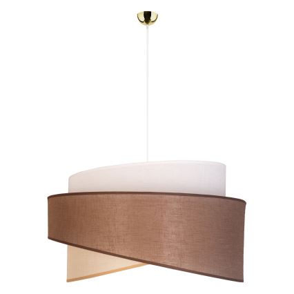 Duolla - Csillár zsinóron BROOKLYN 1xE27/40W/230V átm. 50 cm barna/bézs/fehér