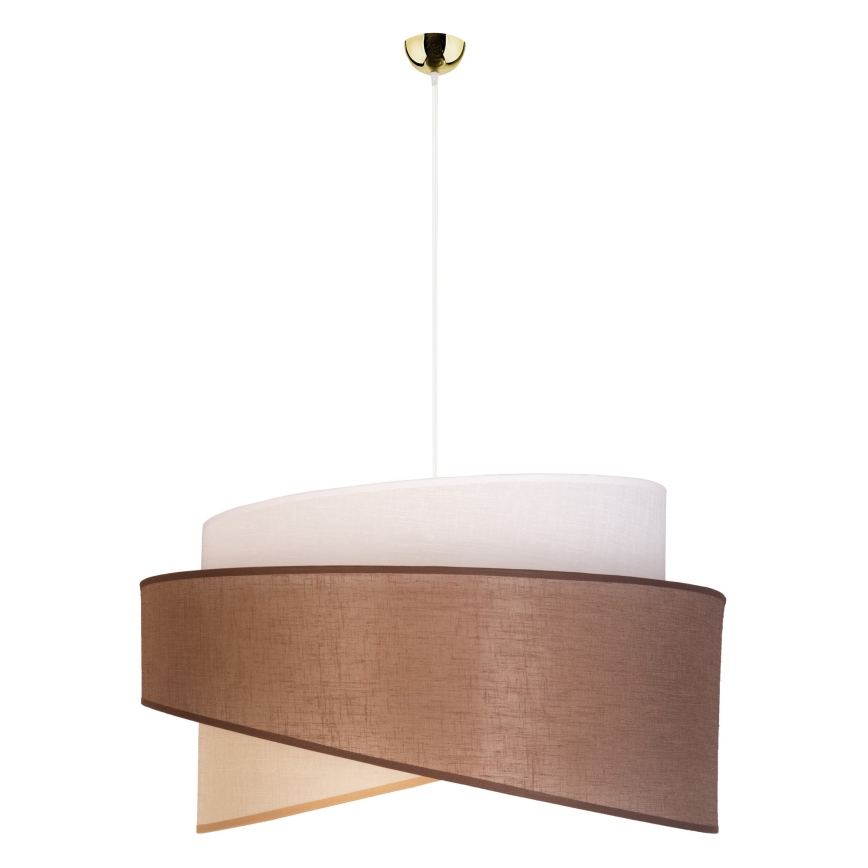 Duolla - Csillár zsinóron BROOKLYN 1xE27/40W/230V átm. 50 cm barna/bézs/fehér