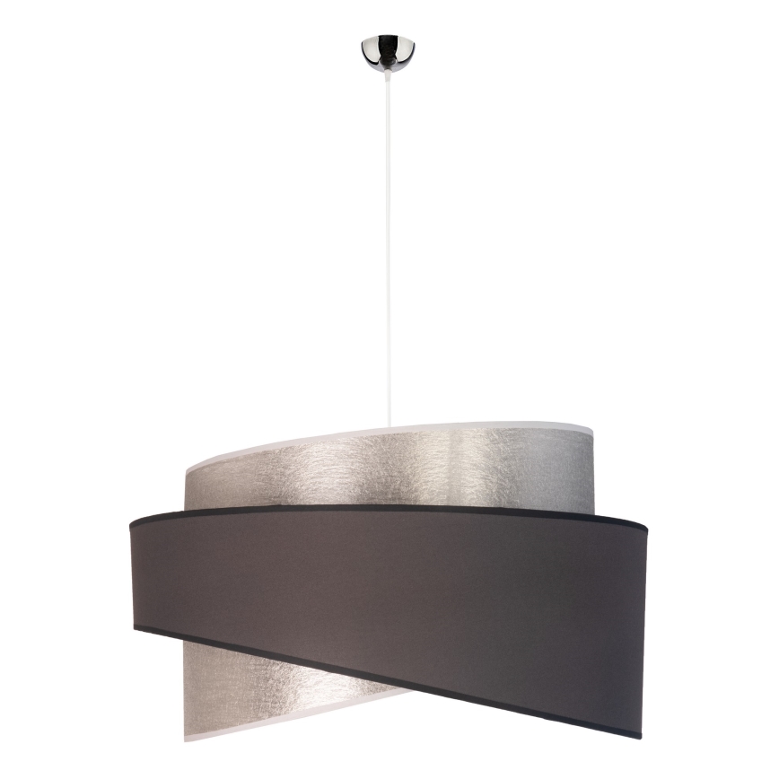 Duolla - Csillár zsinóron BROOKLYN 1xE27/40W/230V átm. 50 cm ezüst/fekete