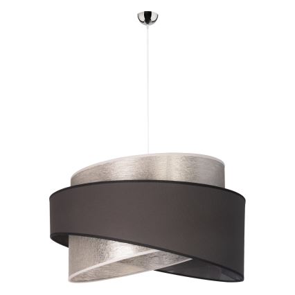 Duolla - Csillár zsinóron BROOKLYN 1xE27/40W/230V átm. 50 cm ezüst/fekete