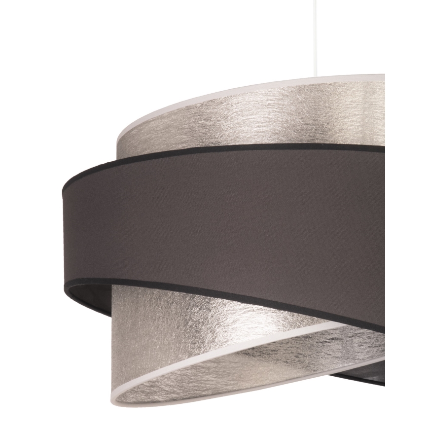 Duolla - Csillár zsinóron BROOKLYN 1xE27/40W/230V átm. 50 cm ezüst/fekete