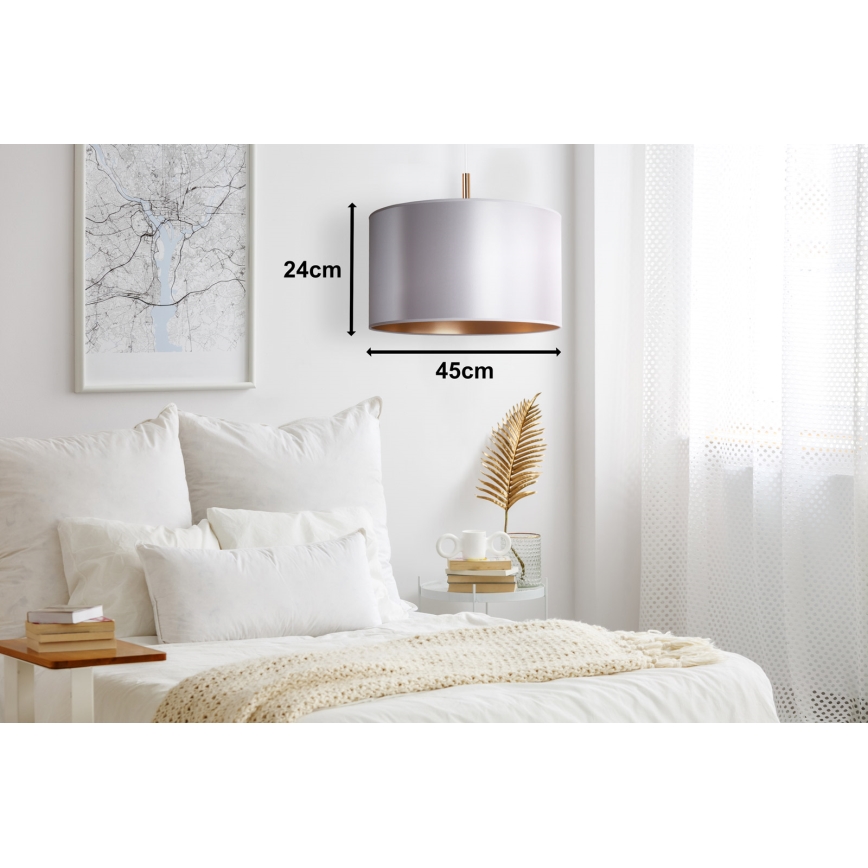 Duolla - Csillár zsinóron CANNES 1xE27/15W/230V á. 45 cm ezüst/réz