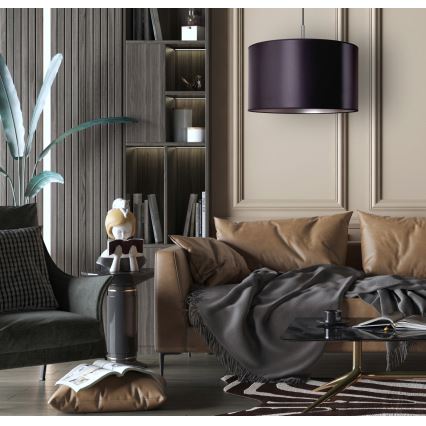 Duolla - Csillár zsinóron CANNES 1xE27/15W/230V á. 45 cm fekete/ezüst