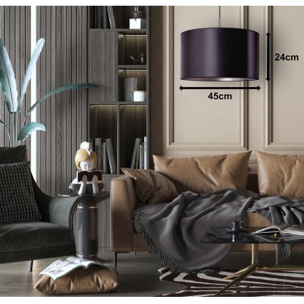 Duolla - Csillár zsinóron CANNES 1xE27/15W/230V á. 45 cm fekete/ezüst