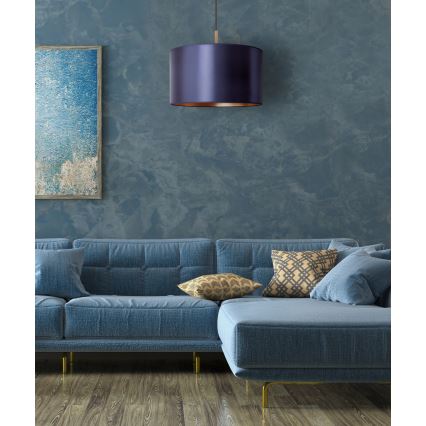 Duolla - Csillár zsinóron CANNES 1xE27/15W/230V á. 45 cm kék/réz