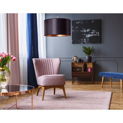 Duolla - Csillár zsinóron CANNES 1xE27/15W/230V á. 50 cm fekete/réz