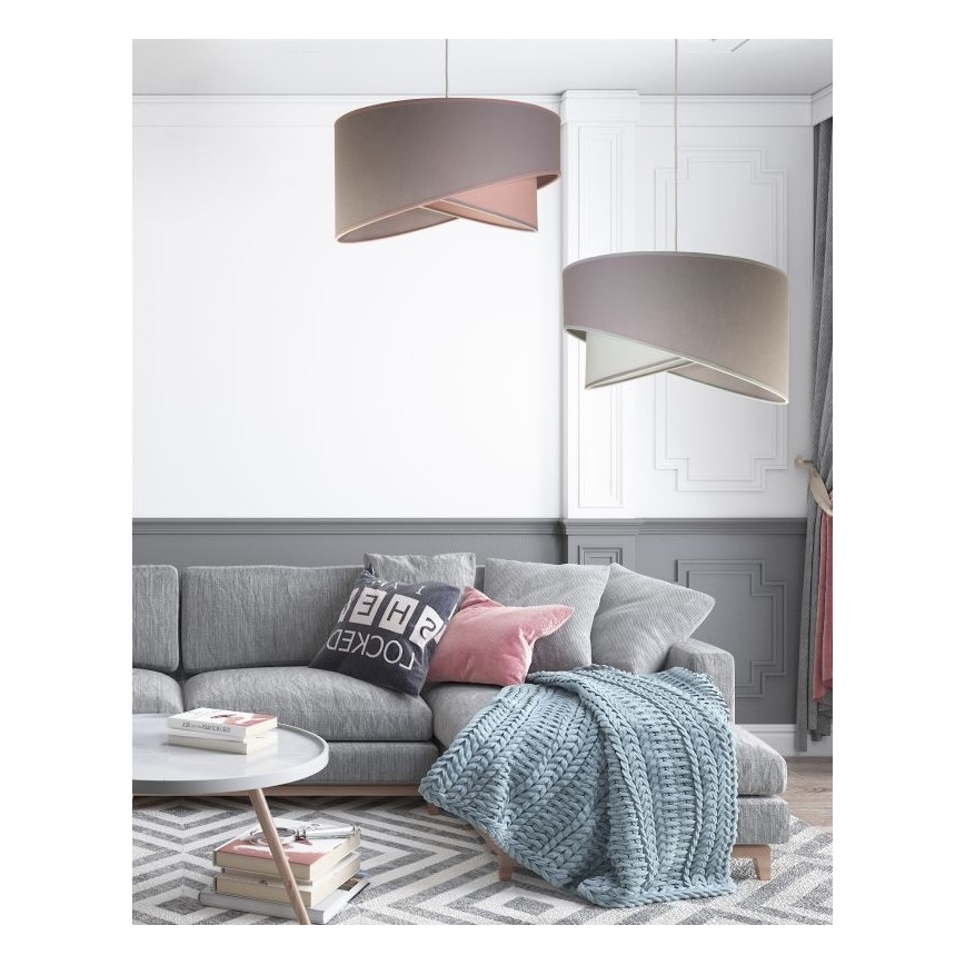 Duolla - Csillár zsinóron CELLO 1xE27/40W/230V átm. 45 cm szürke/zöld