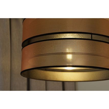 Duolla - Csillár zsinóron COPPER SHINY 1xE27/15W/230V átm. 40 cm réz/fekete
