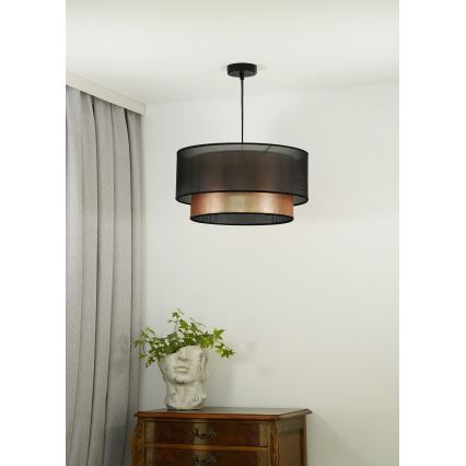 Duolla - Csillár zsinóron COPPER SHINY 1xE27/15W/230V átm. 45 cm barna/réz