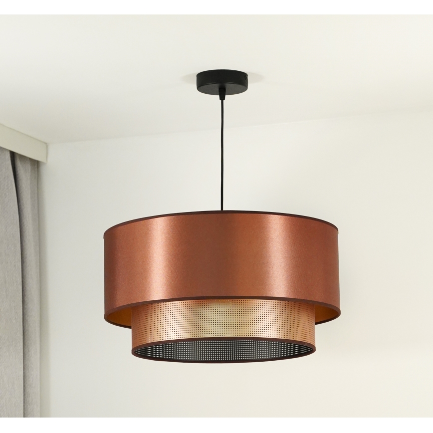 Duolla - Csillár zsinóron COPPER SHINY 1xE27/15W/230V átm. 45 cm réz