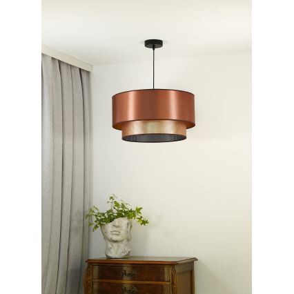 Duolla - Csillár zsinóron COPPER SHINY 1xE27/15W/230V átm. 45 cm réz