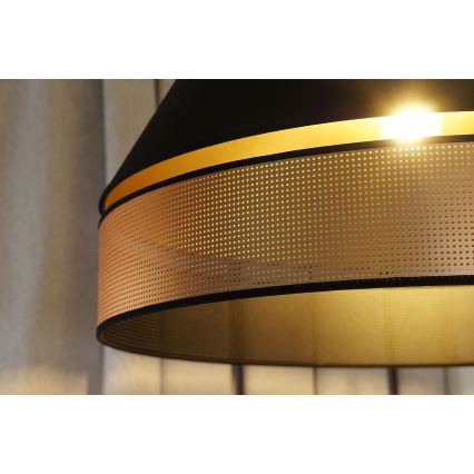 Duolla - Csillár zsinóron COPPER SHINY 1xE27/15W/230V átm. 60 cm fekete/réz