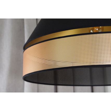 Duolla - Csillár zsinóron COPPER SHINY 1xE27/15W/230V átm. 60 cm fekete/réz