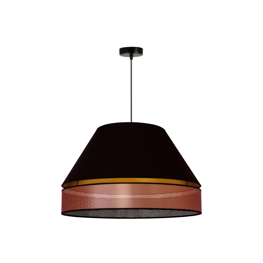 Duolla - Csillár zsinóron COPPER SHINY 1xE27/15W/230V átm. 60 cm fekete/réz