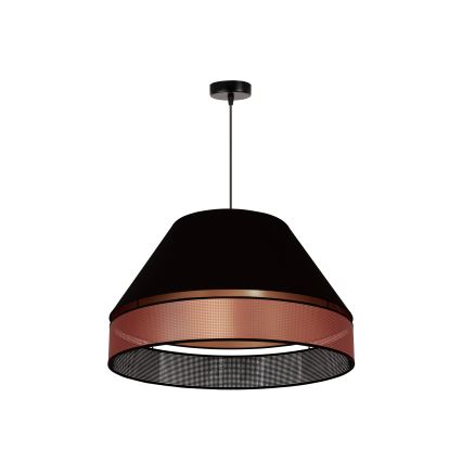 Duolla - Csillár zsinóron COPPER SHINY 1xE27/15W/230V átm. 60 cm fekete/réz