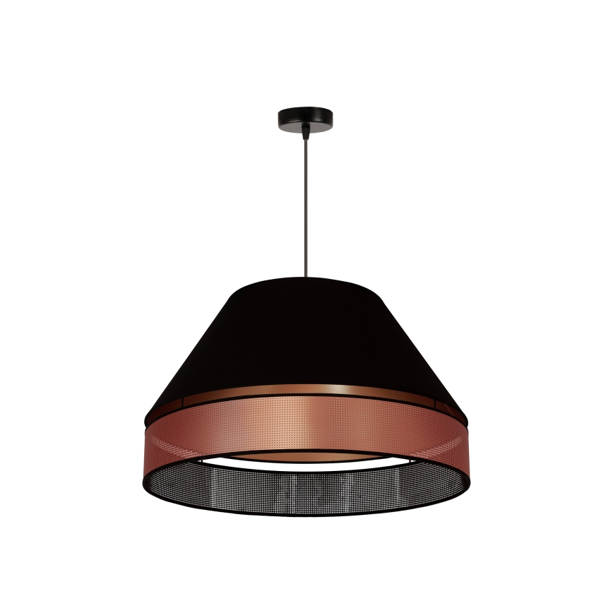 Duolla - Csillár zsinóron COPPER SHINY 1xE27/15W/230V átm. 60 cm fekete/réz