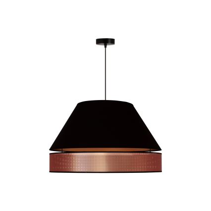 Duolla - Csillár zsinóron COPPER SHINY 1xE27/15W/230V átm. 60 cm fekete/réz