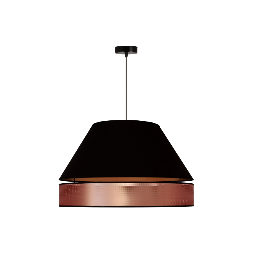 Duolla - Csillár zsinóron COPPER SHINY 1xE27/15W/230V átm. 60 cm fekete/réz