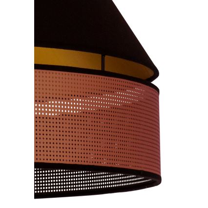 Duolla - Csillár zsinóron COPPER SHINY 1xE27/15W/230V átm. 60 cm fekete/réz