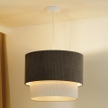 Duolla - Csillár zsinóron CORDUROY 1xE27/15W/230V átm. 40 cm barna/krémes