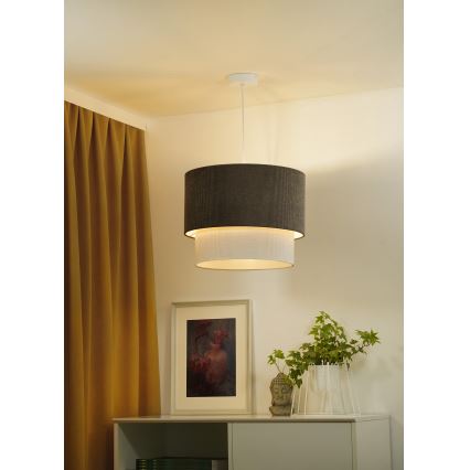 Duolla - Csillár zsinóron CORDUROY 1xE27/15W/230V átm. 40 cm barna/krémes