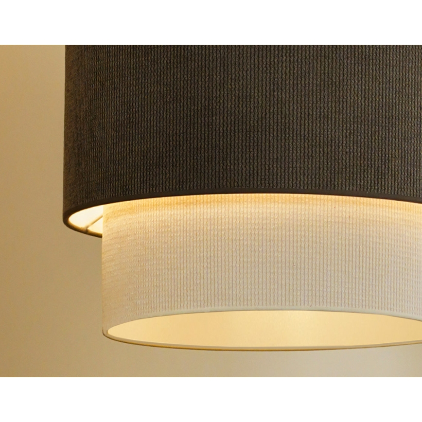Duolla - Csillár zsinóron CORDUROY 1xE27/15W/230V átm. 40 cm barna/krémes