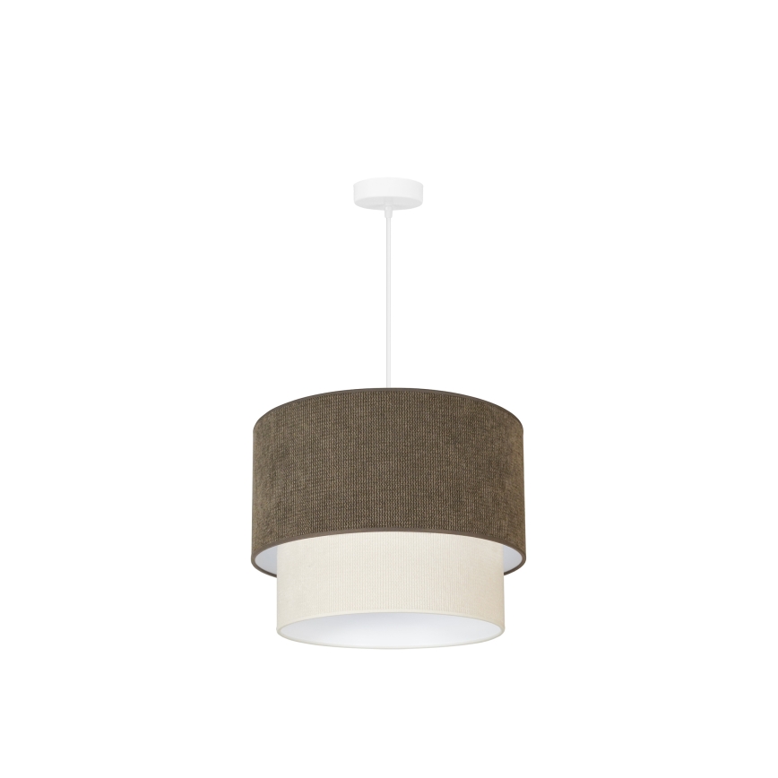 Duolla - Csillár zsinóron CORDUROY 1xE27/15W/230V átm. 40 cm barna/krémes