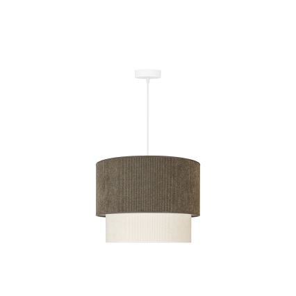 Duolla - Csillár zsinóron CORDUROY 1xE27/15W/230V átm. 40 cm barna/krémes