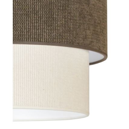 Duolla - Csillár zsinóron CORDUROY 1xE27/15W/230V átm. 40 cm barna/krémes