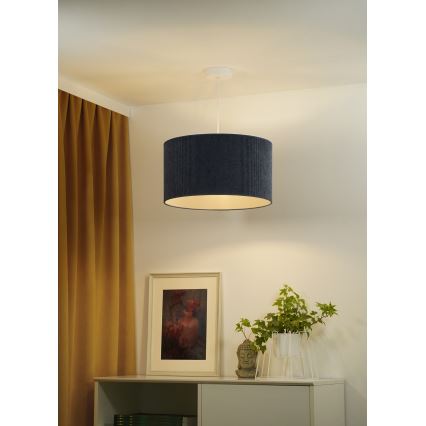 Duolla - Csillár zsinóron CORDUROY 1xE27/15W/230V átm. 40 cm sötét kék