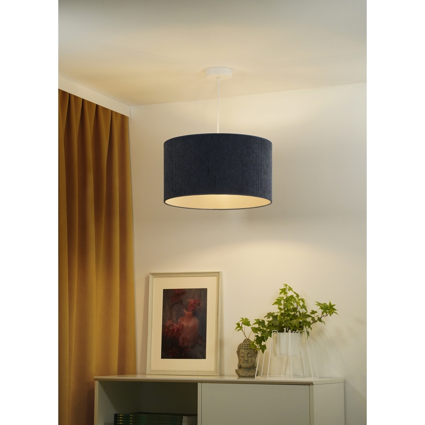 Duolla - Csillár zsinóron CORDUROY 1xE27/15W/230V átm. 40 cm sötét kék