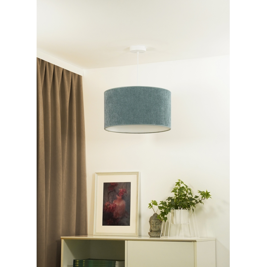 Duolla - Csillár zsinóron CORDUROY 1xE27/15W/230V átm. 40 cm világoskék